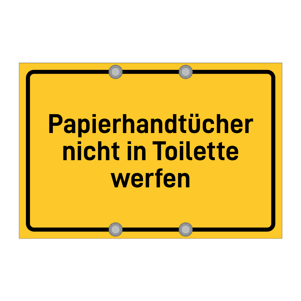 Papierhandtücher nicht in Toilette werfen