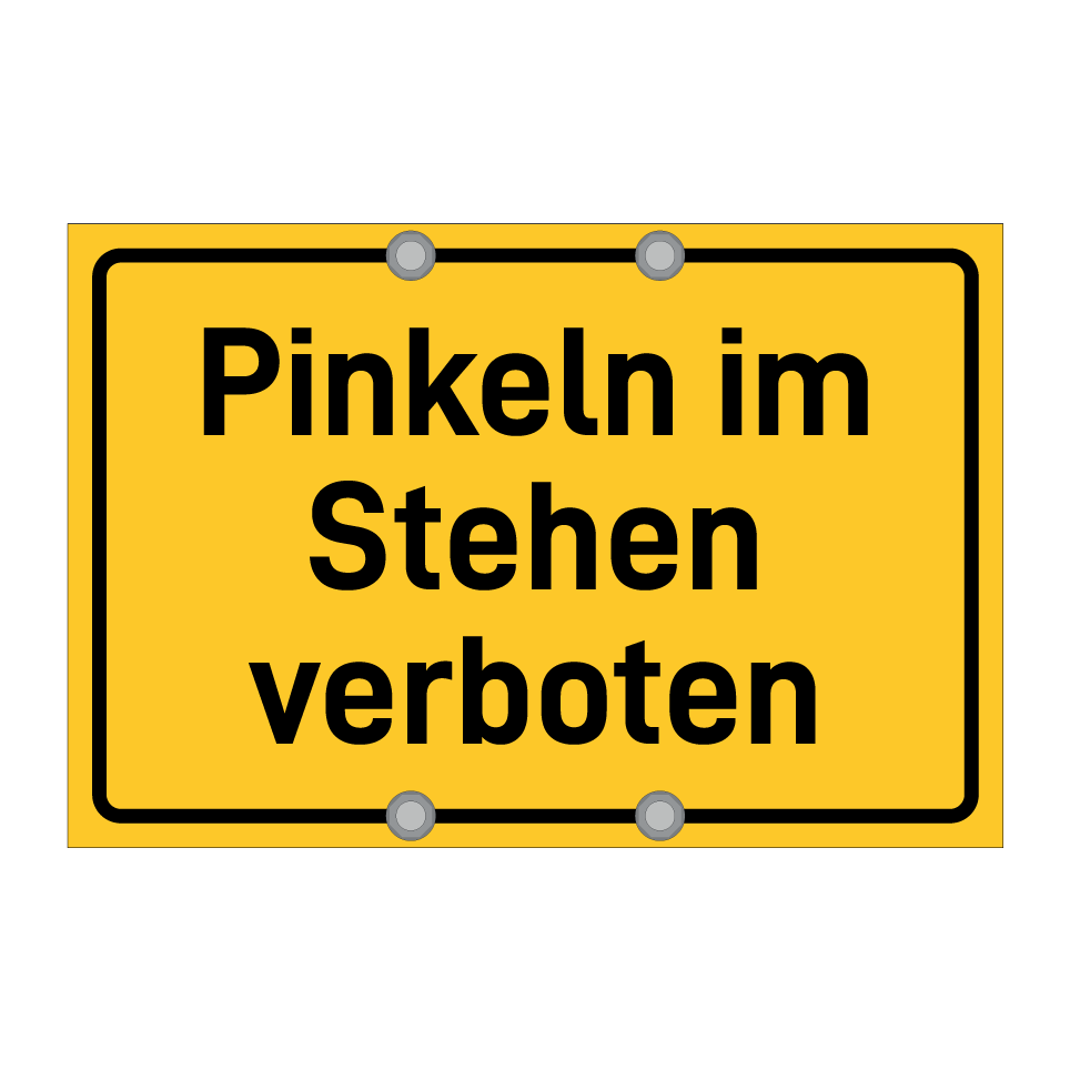 Pinkeln im Stehen verboten