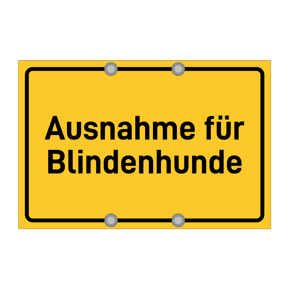 Ausnahme für Blindenhunde