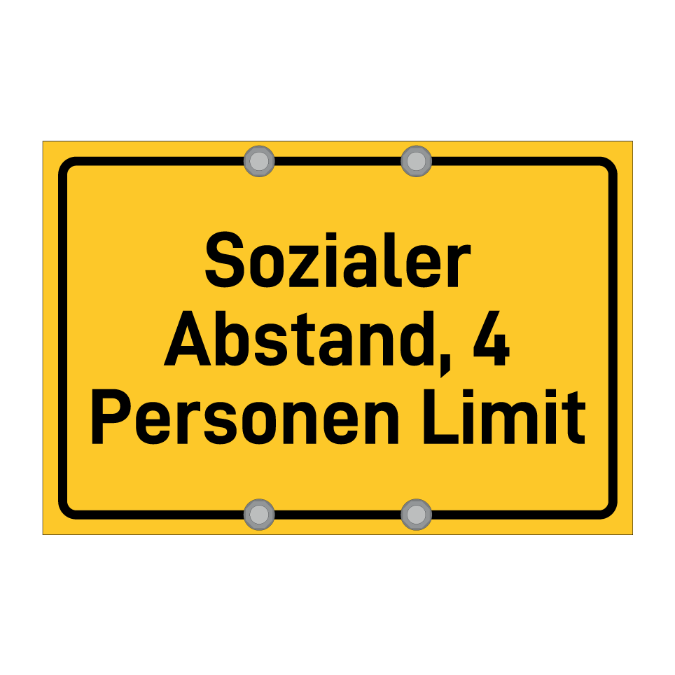 Sozialer Abstand, 4 Personen Limit