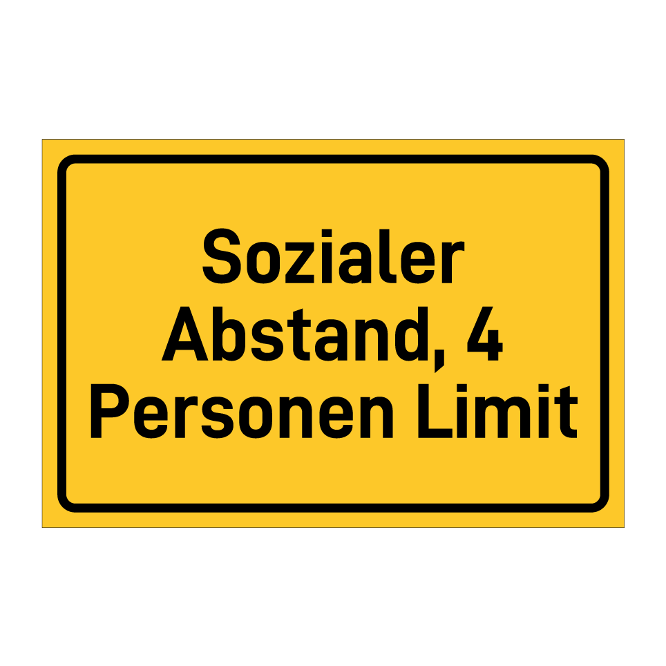 Sozialer Abstand, 4 Personen Limit