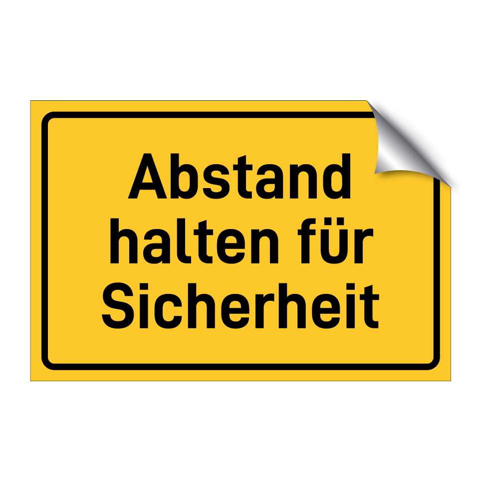 Abstand halten für Sicherheit