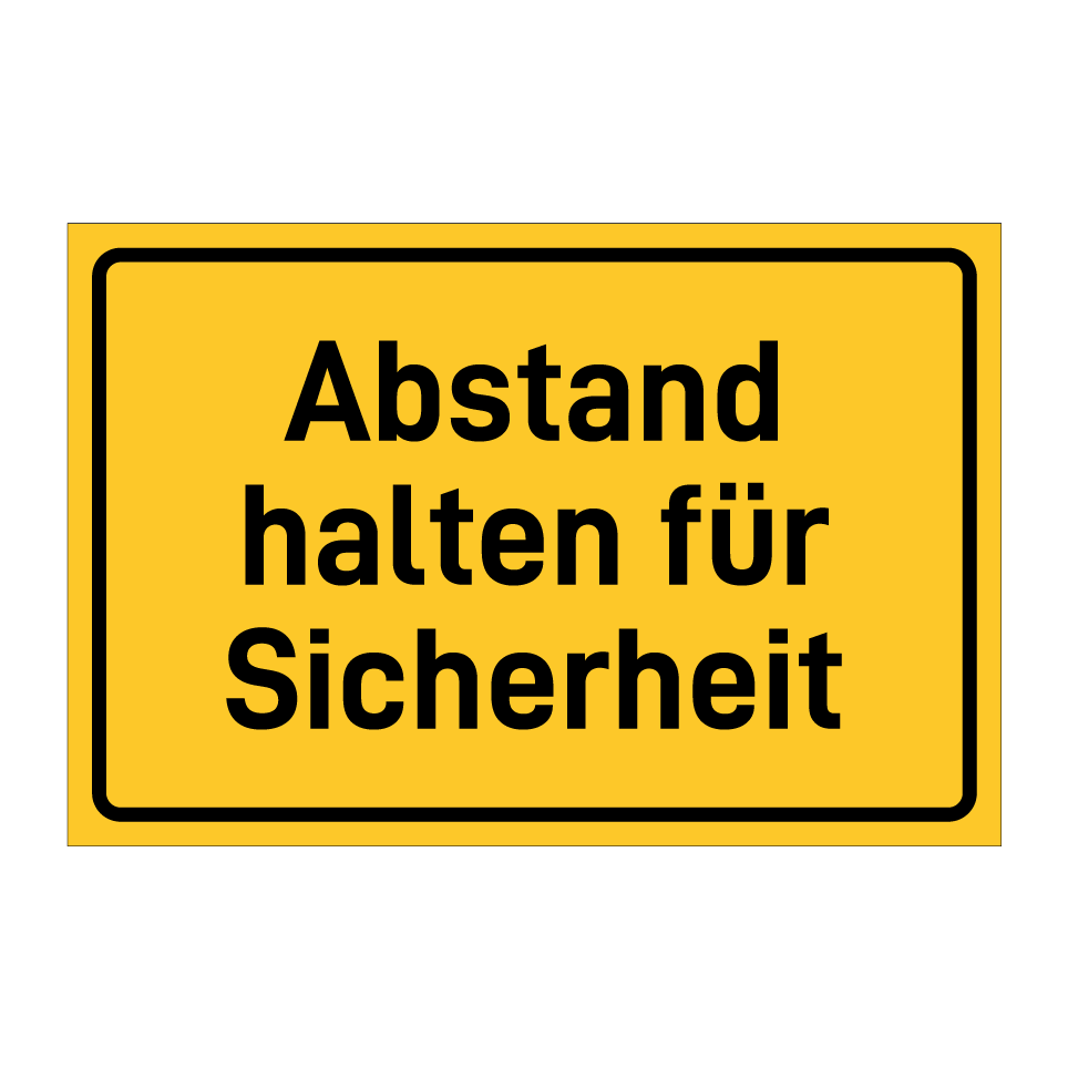 Abstand halten für Sicherheit