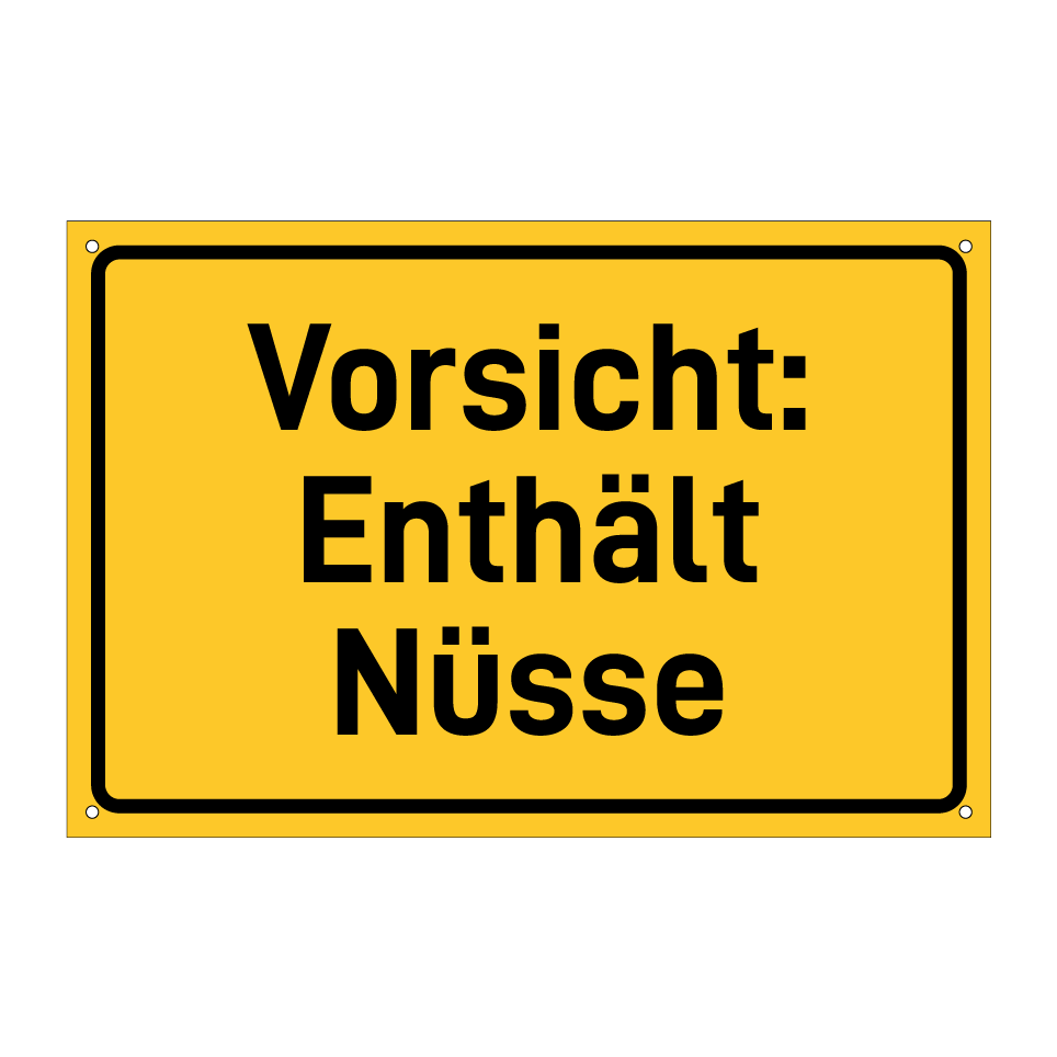 Vorsicht: Enthält Nüsse