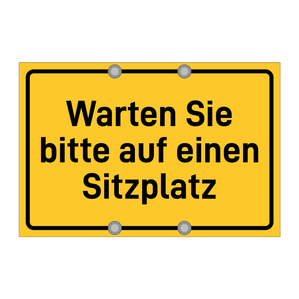 Warten Sie bitte auf einen Sitzplatz