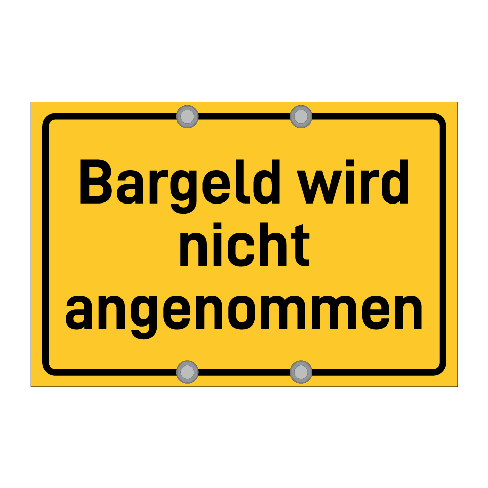 Bargeld wird nicht angenommen