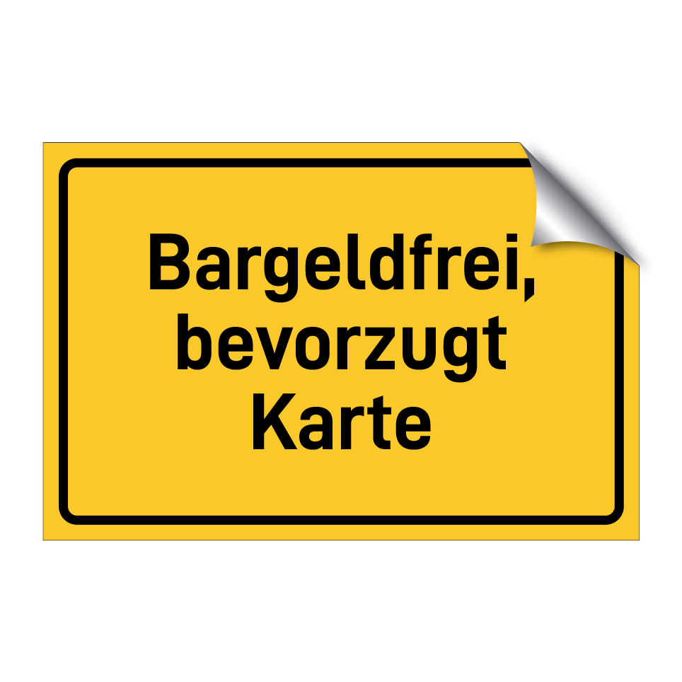 Bargeldfrei, bevorzugt Karte