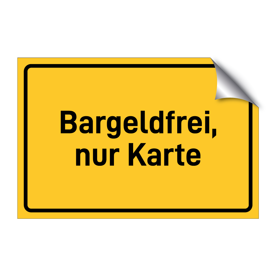 Bargeldfrei, nur Karte