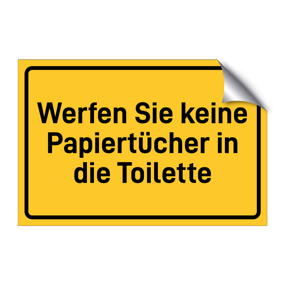 Werfen Sie keine Papiertücher in die Toilette