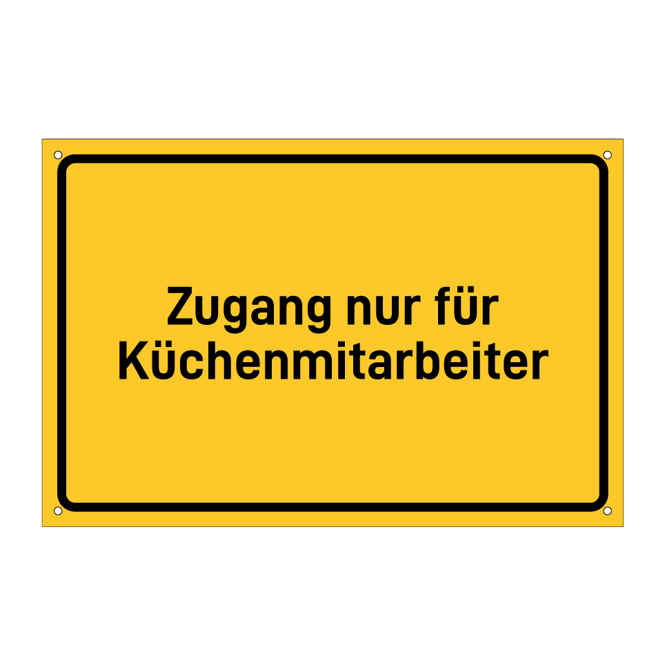 Zugang nur für Küchenmitarbeiter