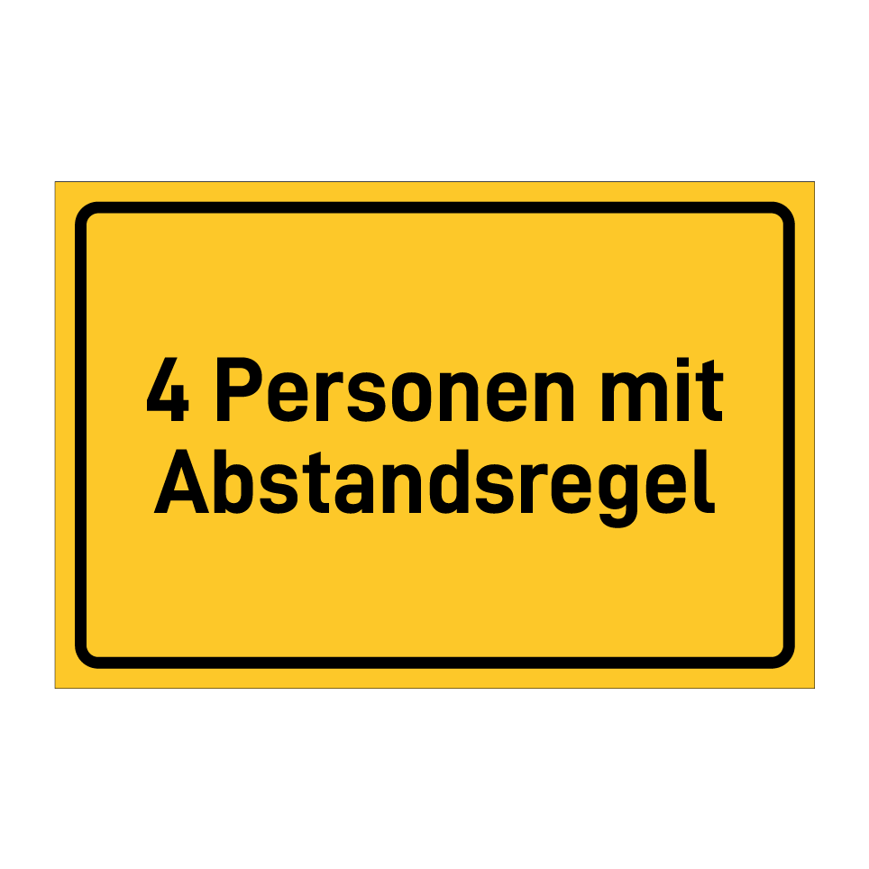 4 Personen mit Abstandsregel
