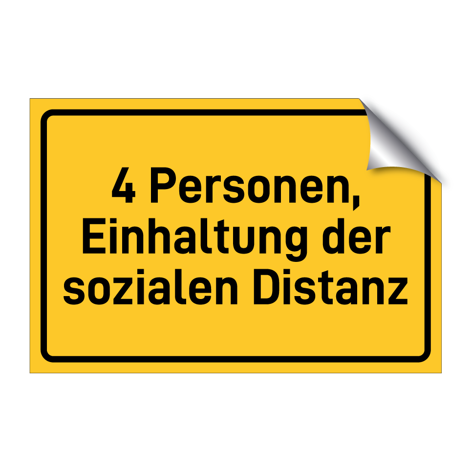 4 Personen, Einhaltung der sozialen Distanz
