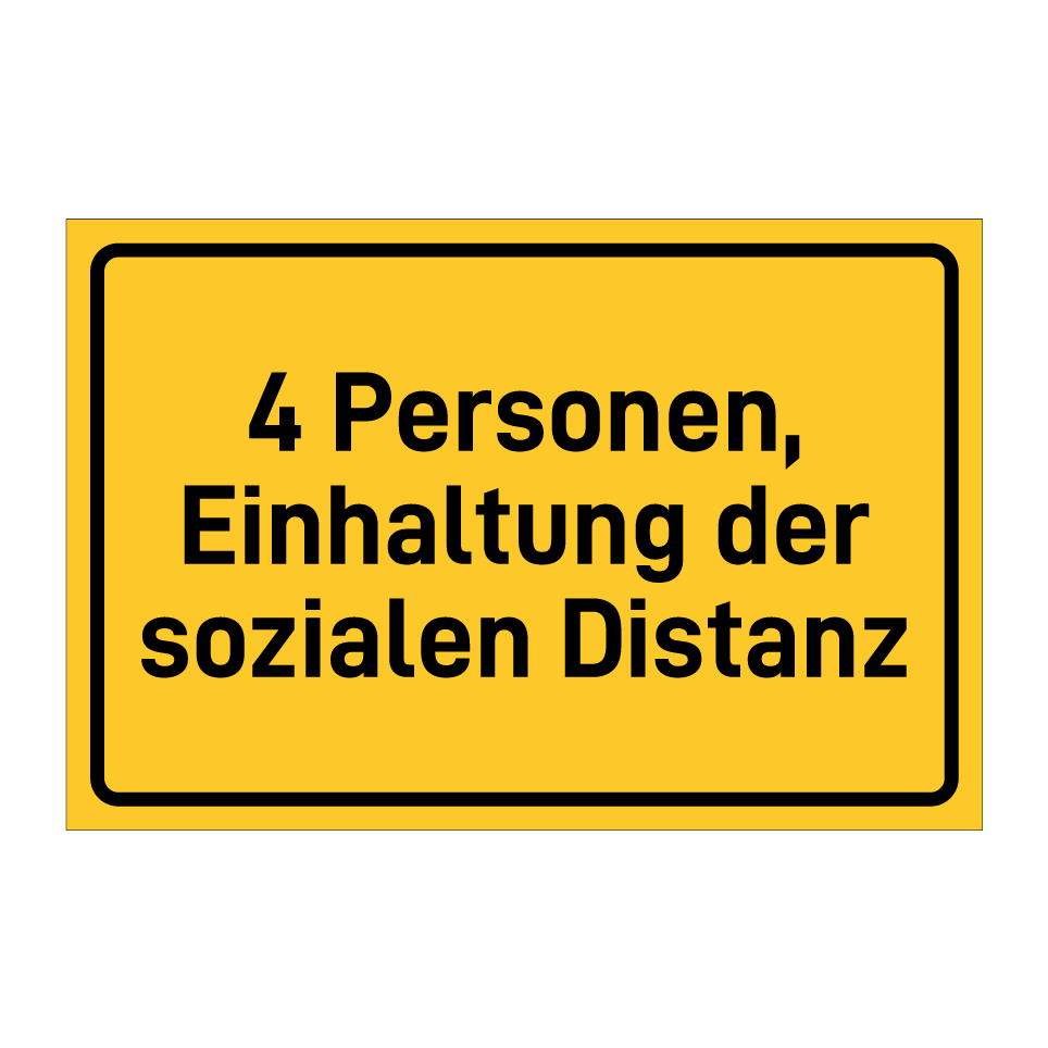 4 Personen, Einhaltung der sozialen Distanz