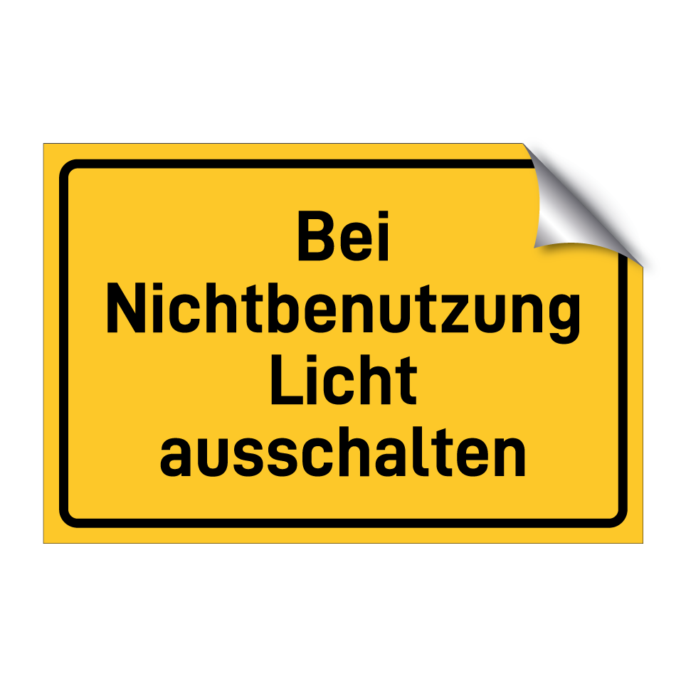 Bei Nichtbenutzung Licht ausschalten