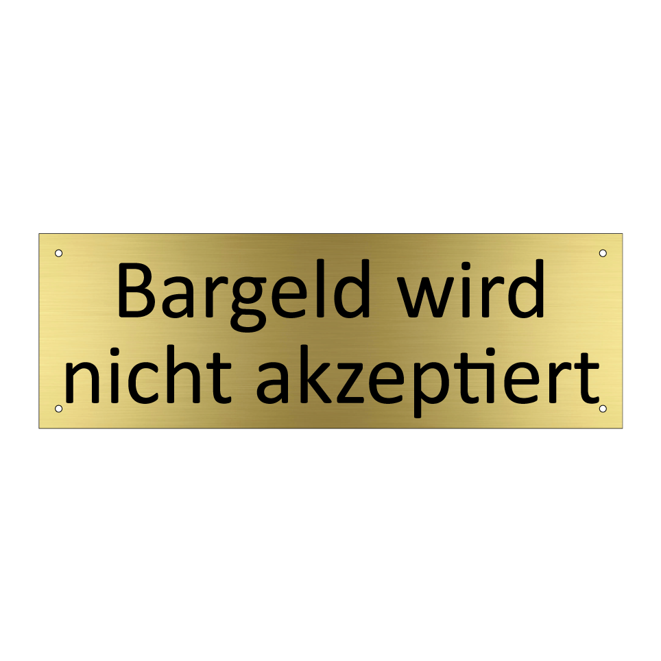 Bargeld wird nicht akzeptiert