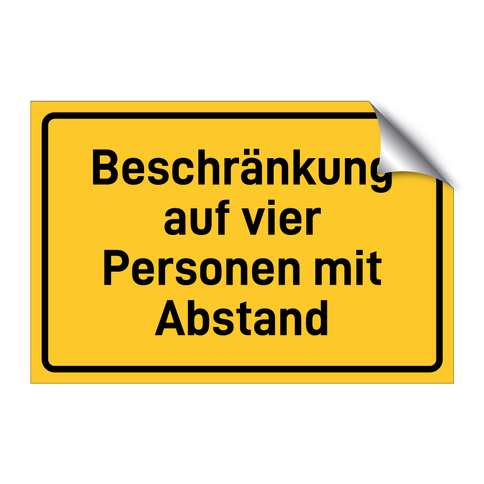 Beschränkung auf vier Personen mit Abstand