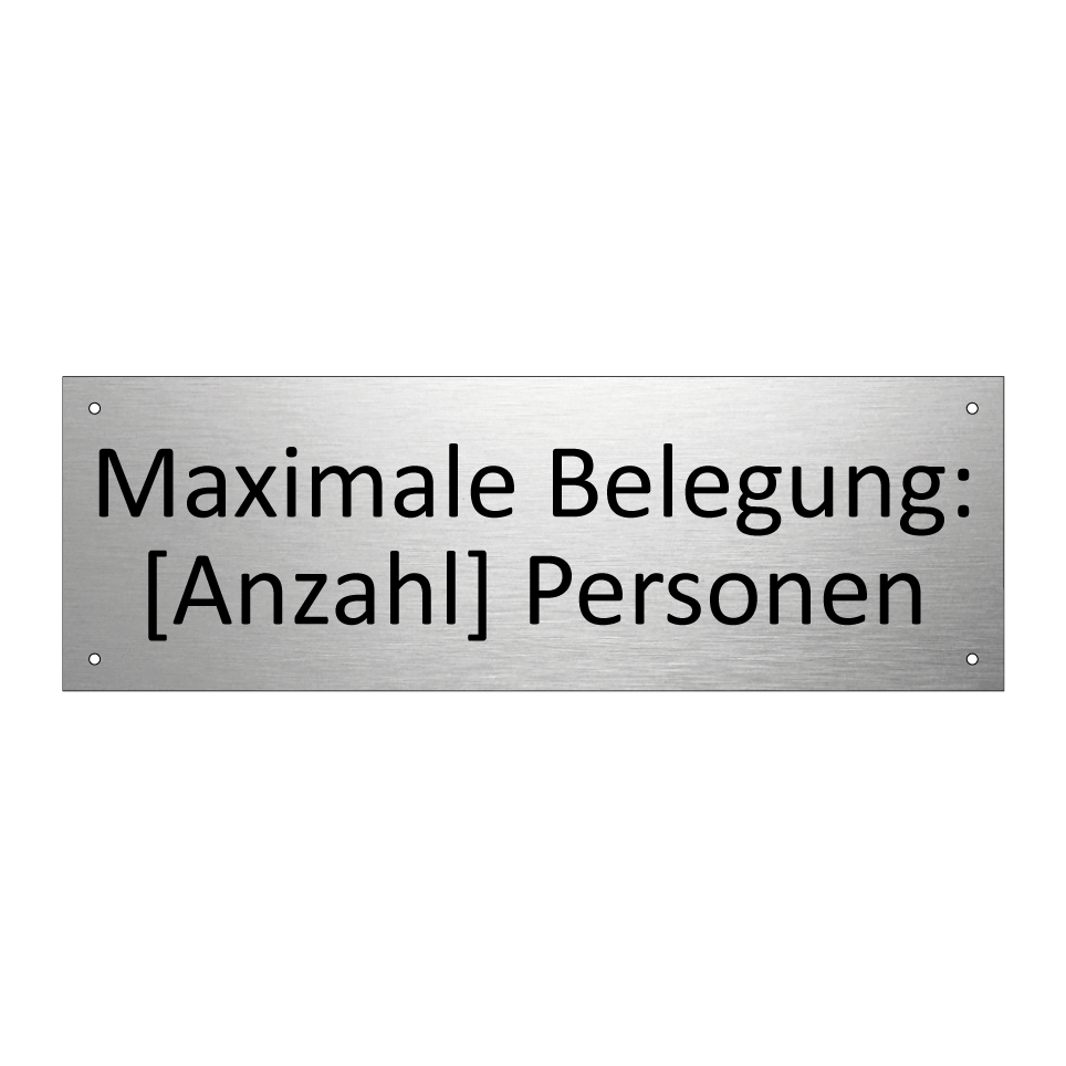 Maximale Belegung: [Anzahl] Personen