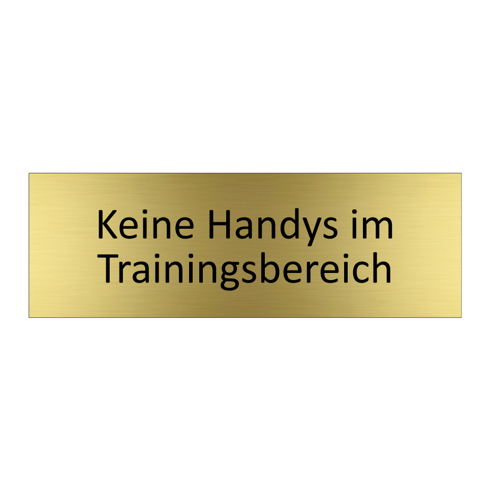 Keine Handys im Trainingsbereich