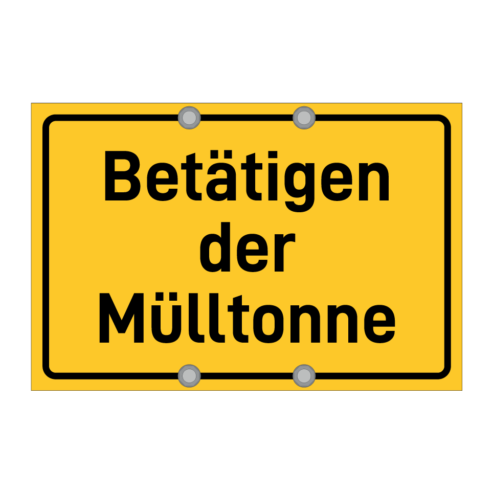Betätigen der Mülltonne