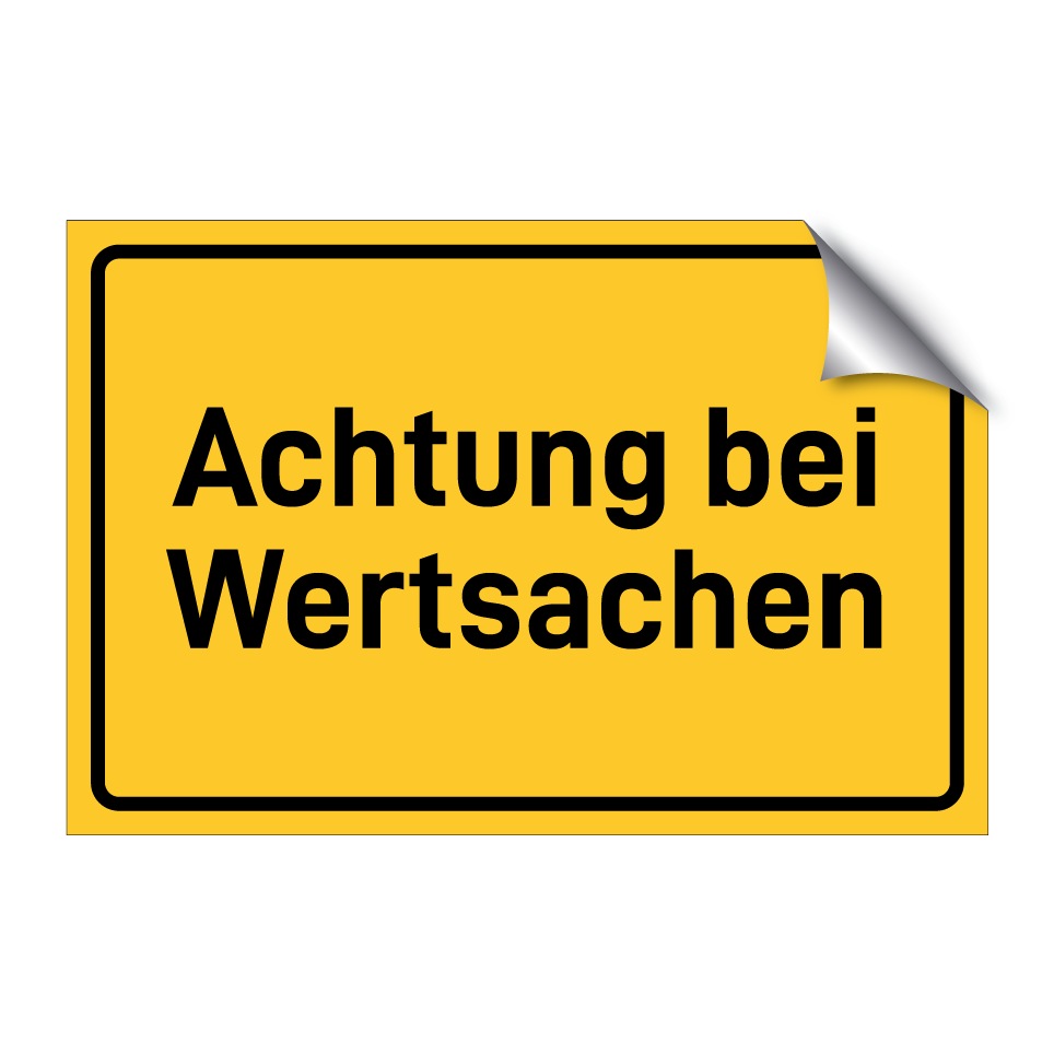 Achtung bei Wertsachen