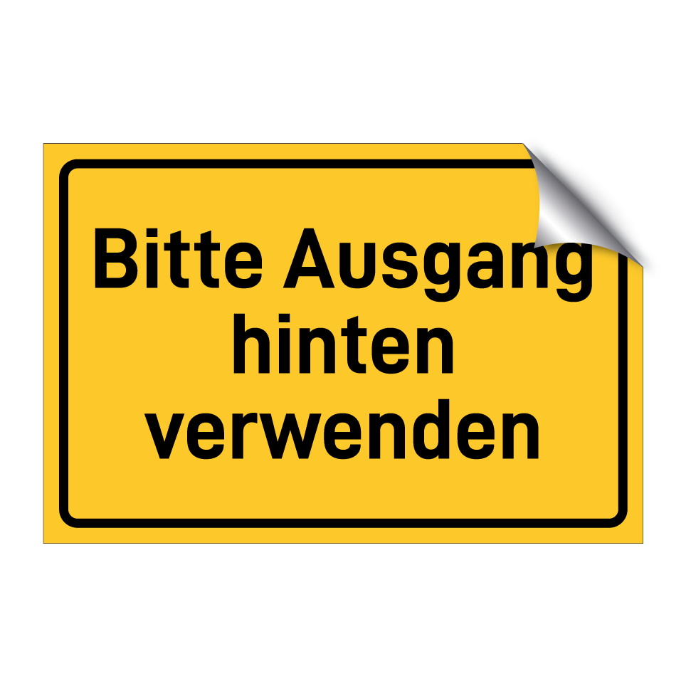 Bitte Ausgang hinten verwenden