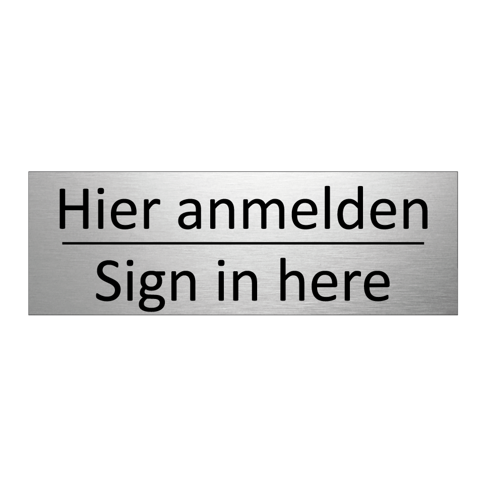 Hier anmelden - Sign in here