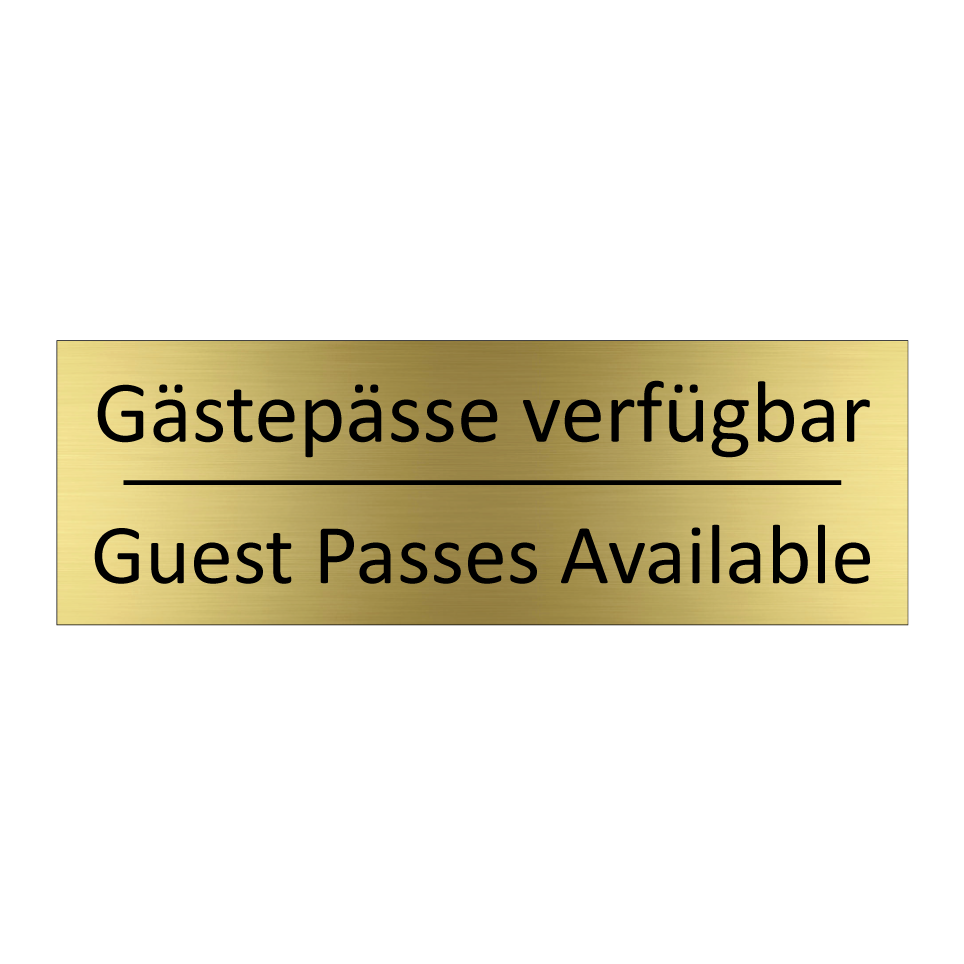 Gästepässe verfügbar - Guest Passes Available