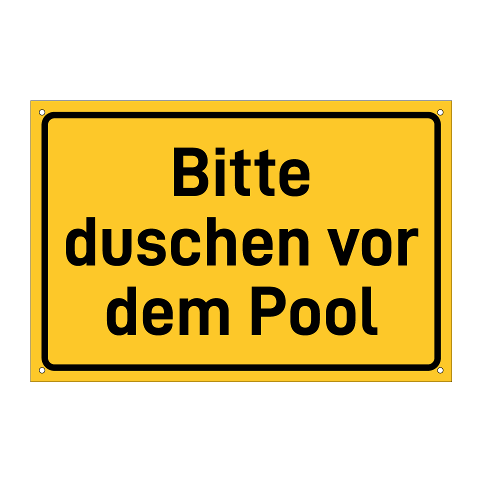 Bitte duschen vor dem Pool