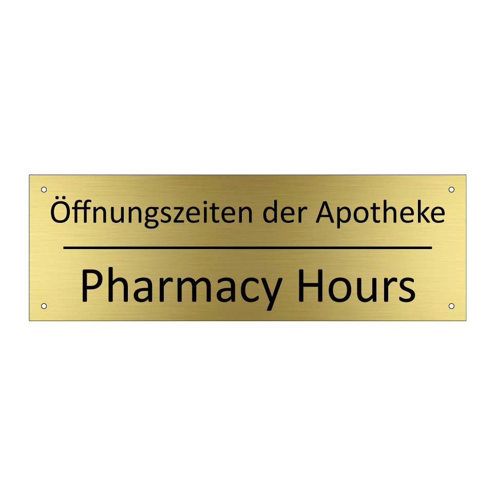 Öffnungszeiten der Apotheke - Pharmacy Hours