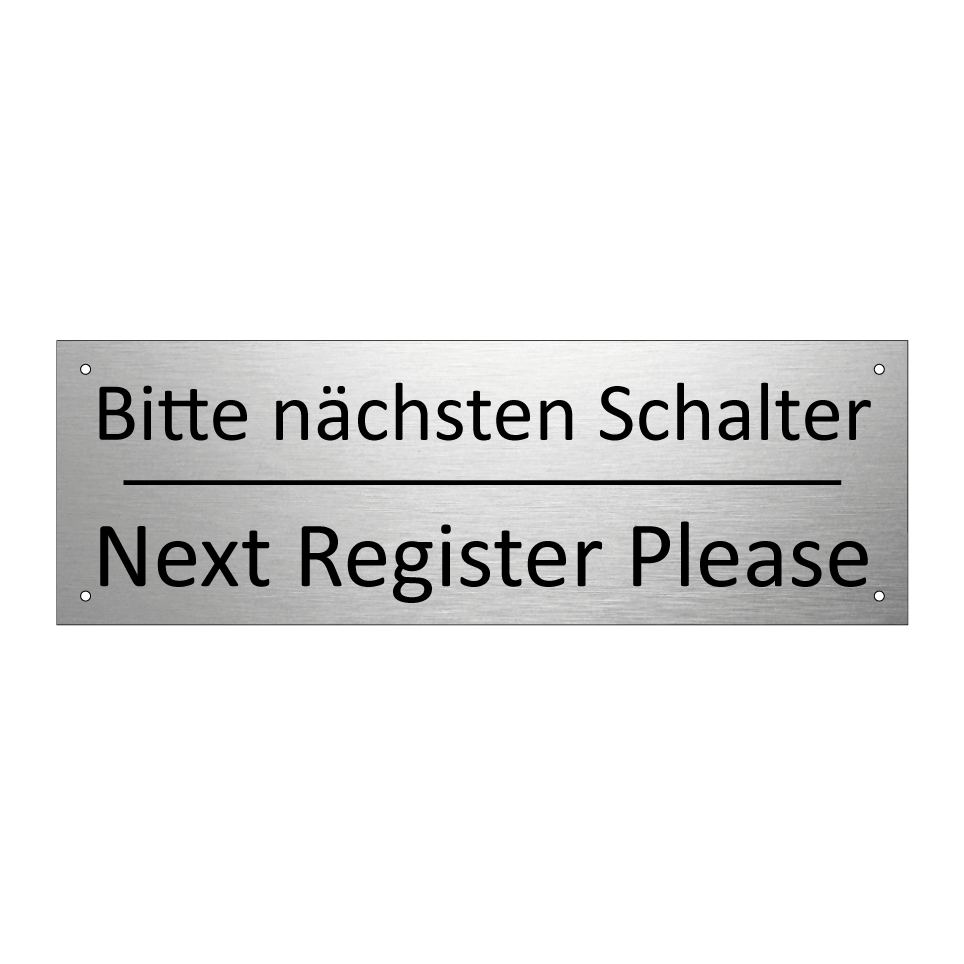 Bitte nächsten Schalter - Next Register Please