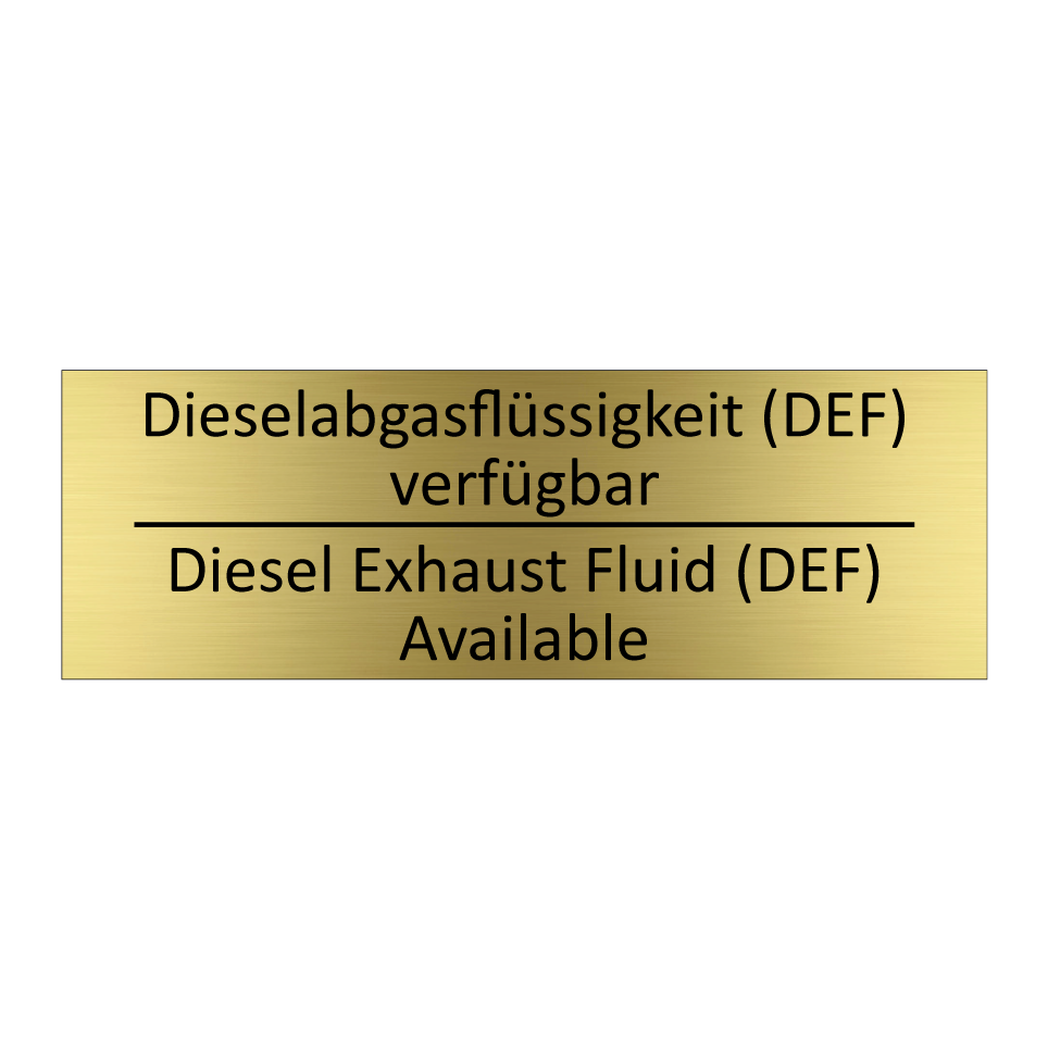 Dieselabgasflüssigkeit (DEF) verfügbar /.../ - Diesel Exhaust Fluid (DEF) Available /.../