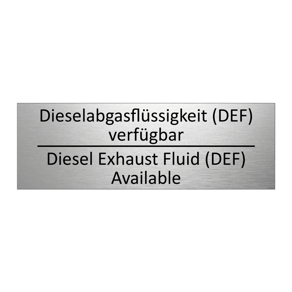 Dieselabgasflüssigkeit (DEF) verfügbar /.../ - Diesel Exhaust Fluid (DEF) Available /.../