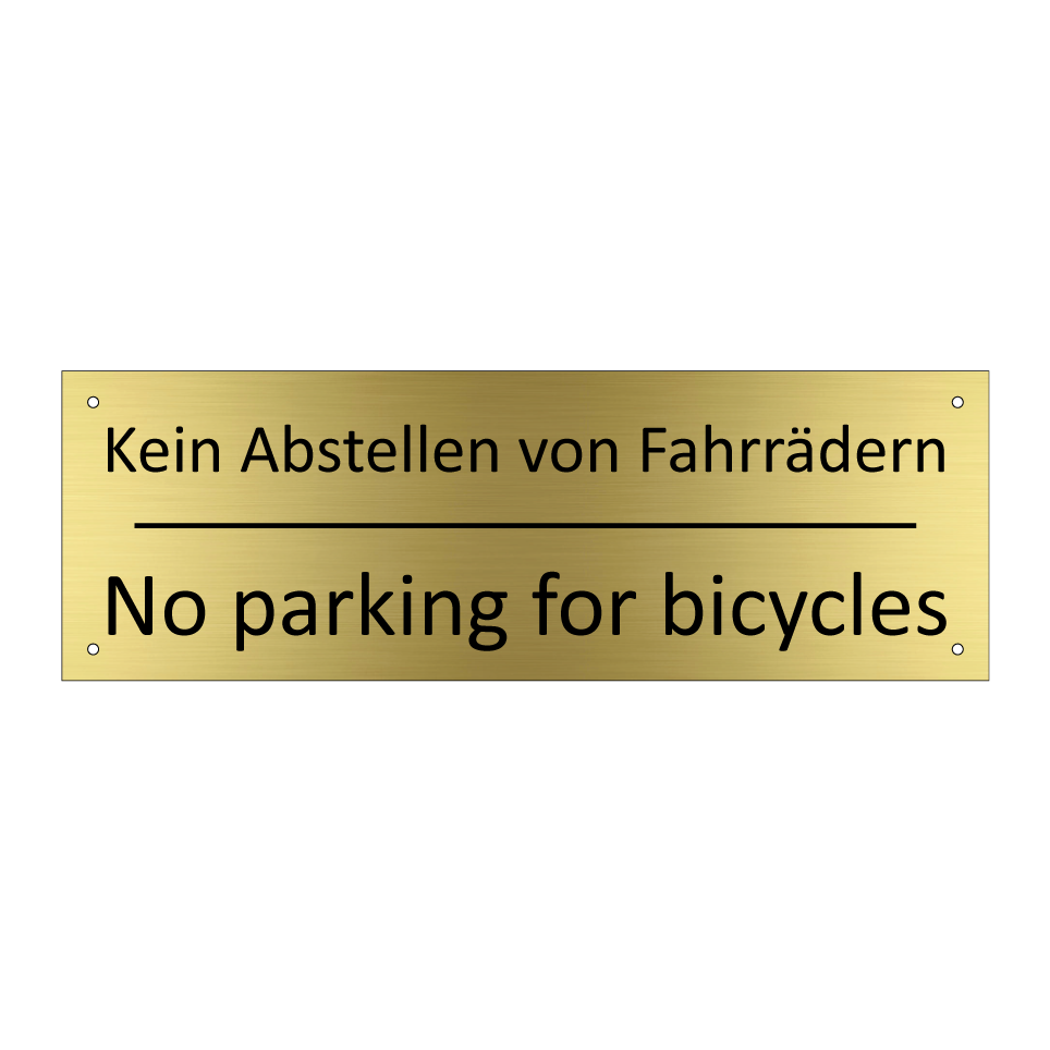 Kein Abstellen von Fahrrädern - No parking for bicycles