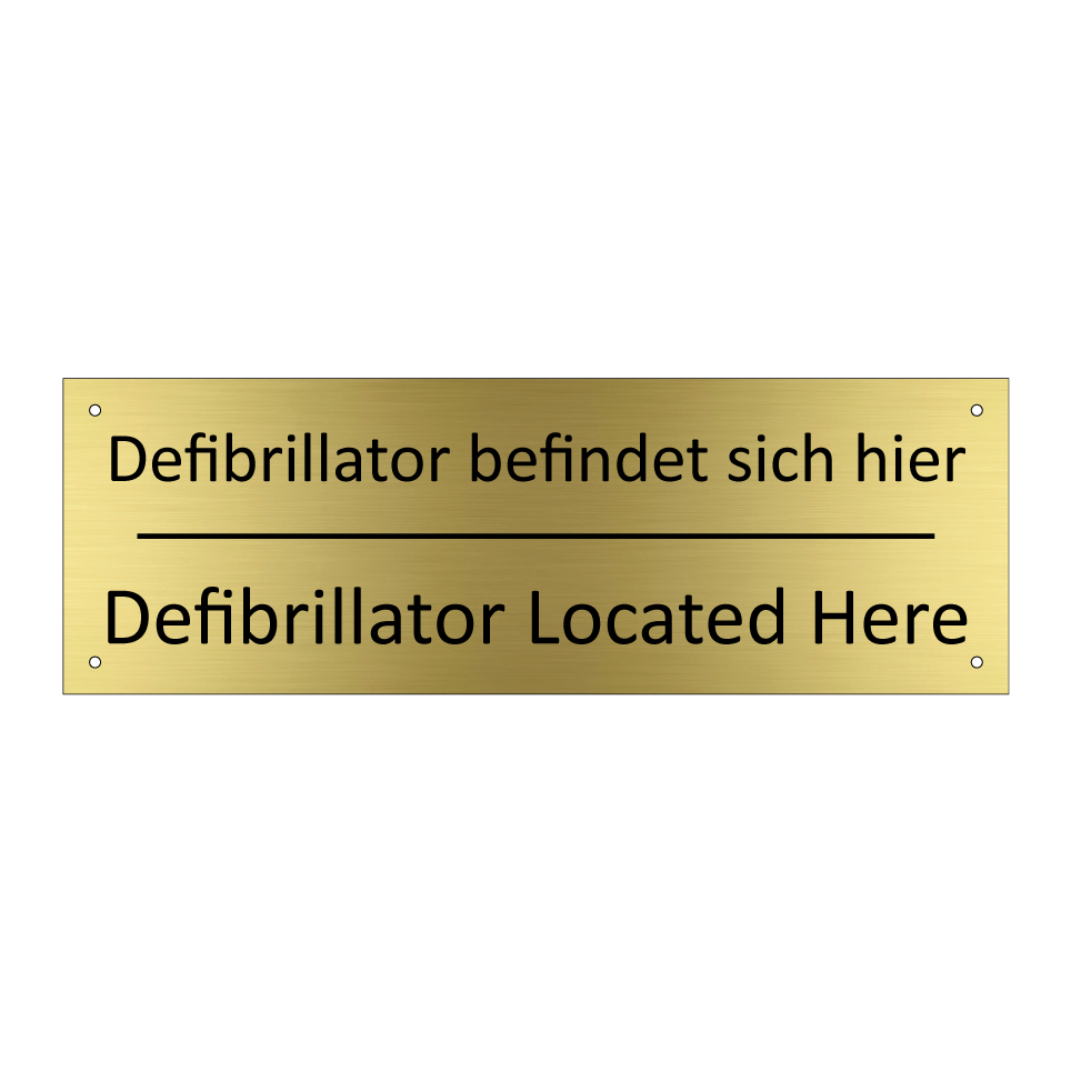 Defibrillator befindet sich hier /.../ - Defibrillator Located Here
