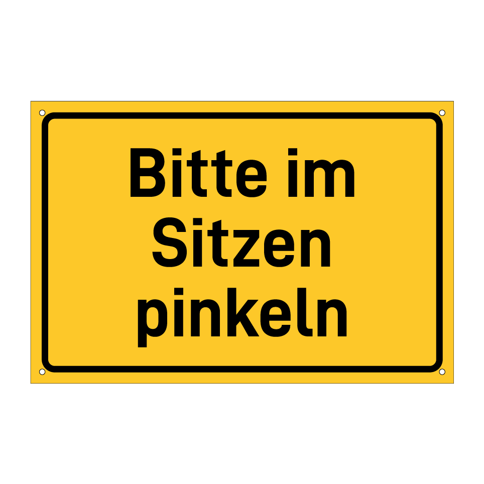 Bitte im Sitzen pinkeln
