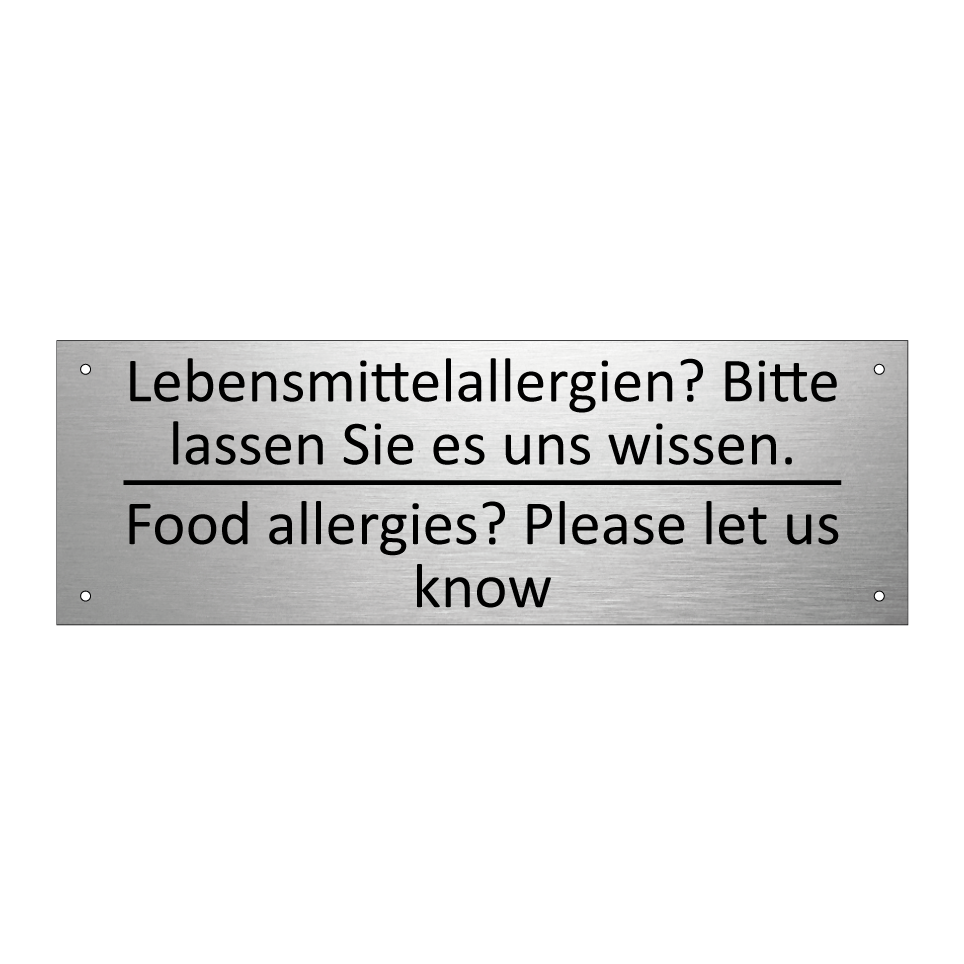 Lebensmittelallergien? Bitte lassen /.../ - Food allergies? Please let us /.../