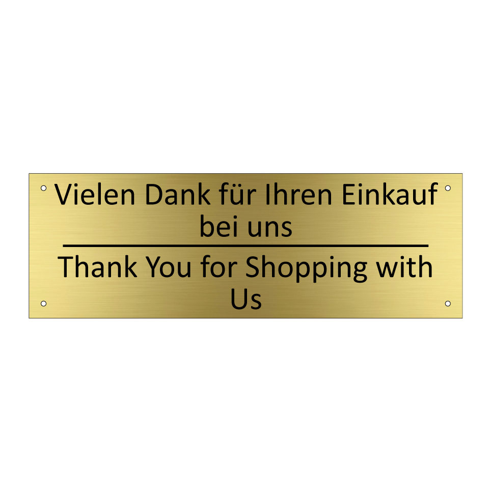 Vielen Dank für Ihren Einkauf /.../ - Thank You for Shopping with Us