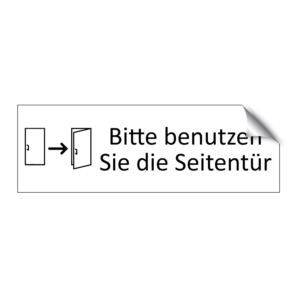 Bitte benutzen Sie die Seitentür
