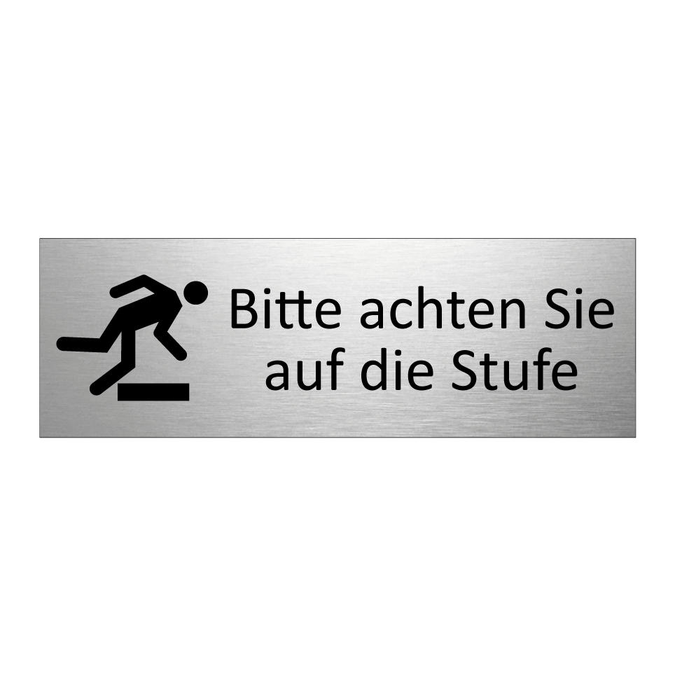 Bitte achten Sie auf die Stufe