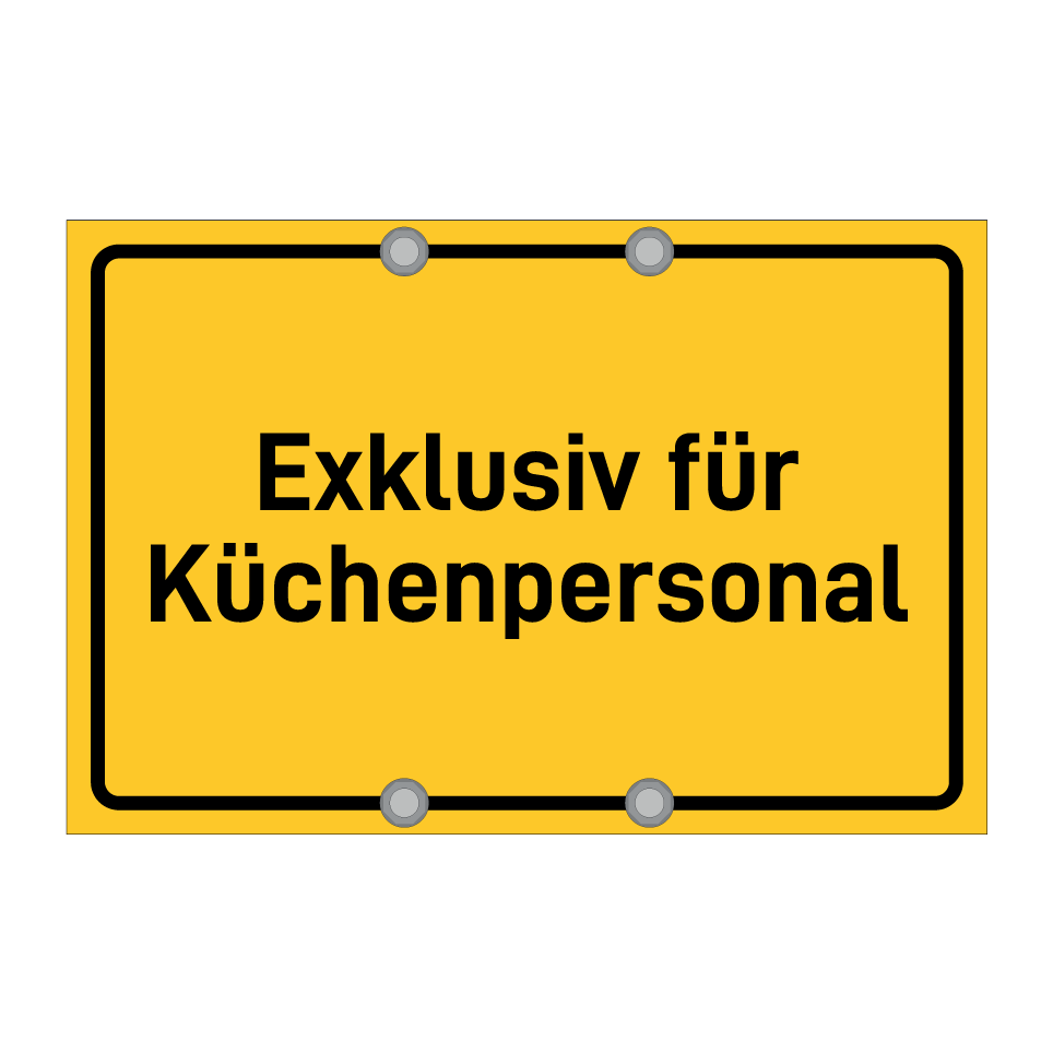 Exklusiv für Küchenpersonal