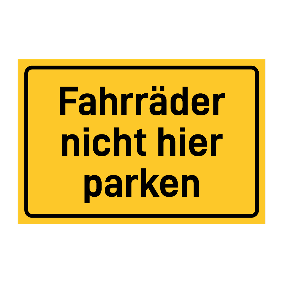 Fahrräder nicht hier parken