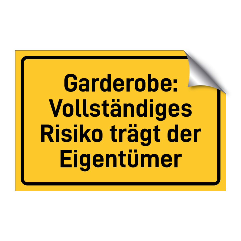 Garderobe: Vollständiges Risiko trägt der Eigentümer