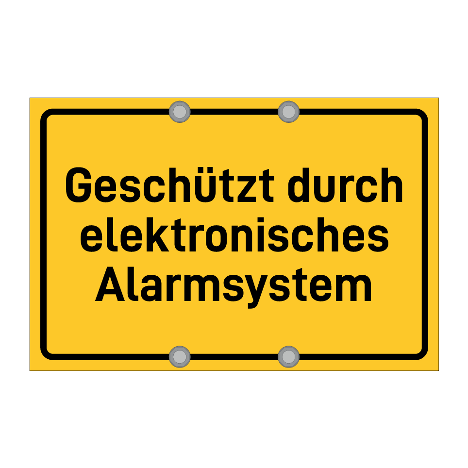 Geschützt durch elektronisches Alarmsystem