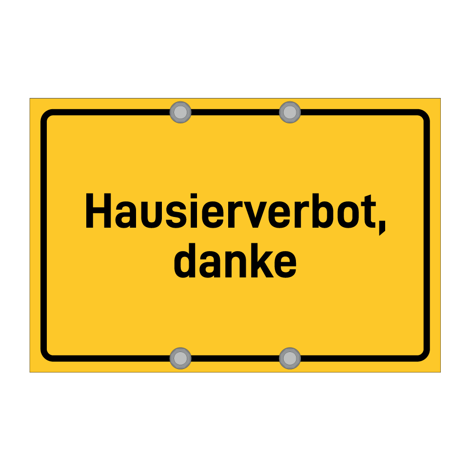 Hausierverbot, danke
