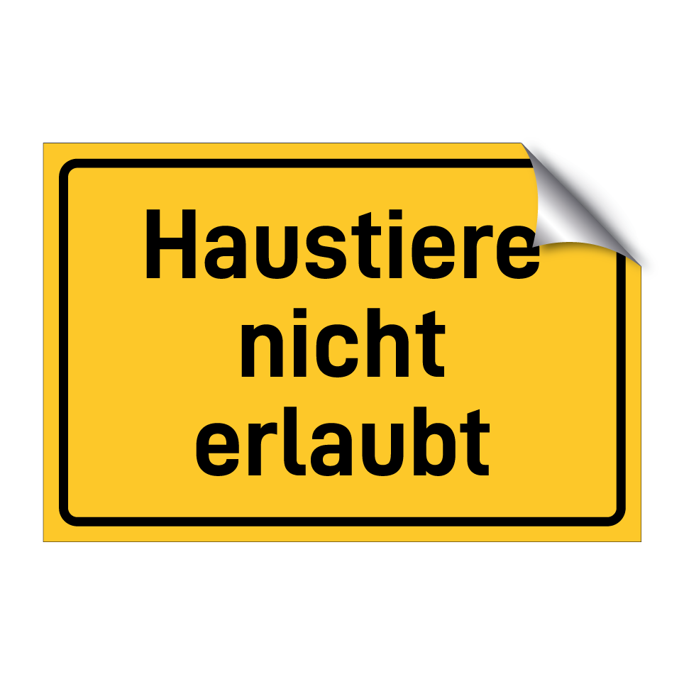 Haustiere nicht erlaubt