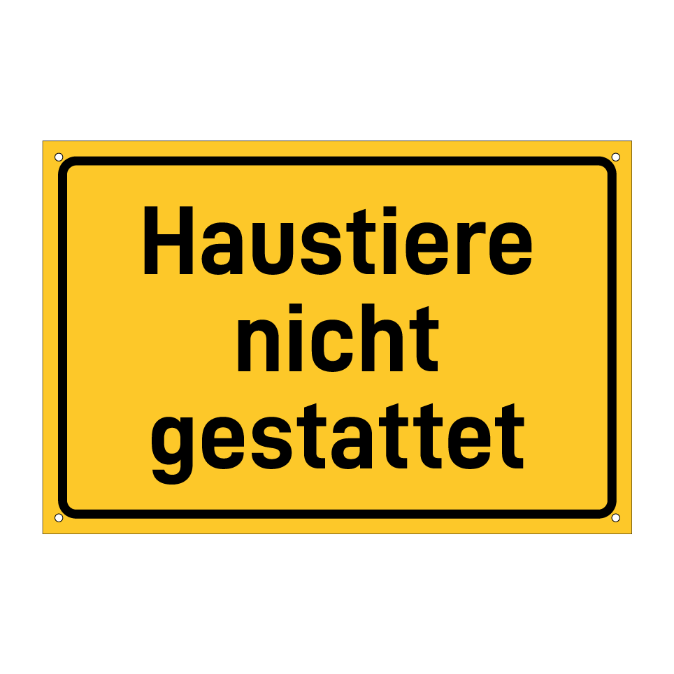 Haustiere nicht gestattet