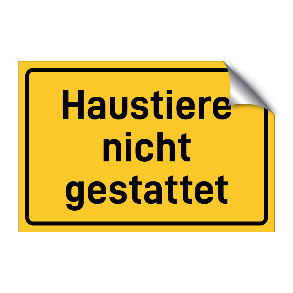 Haustiere nicht gestattet