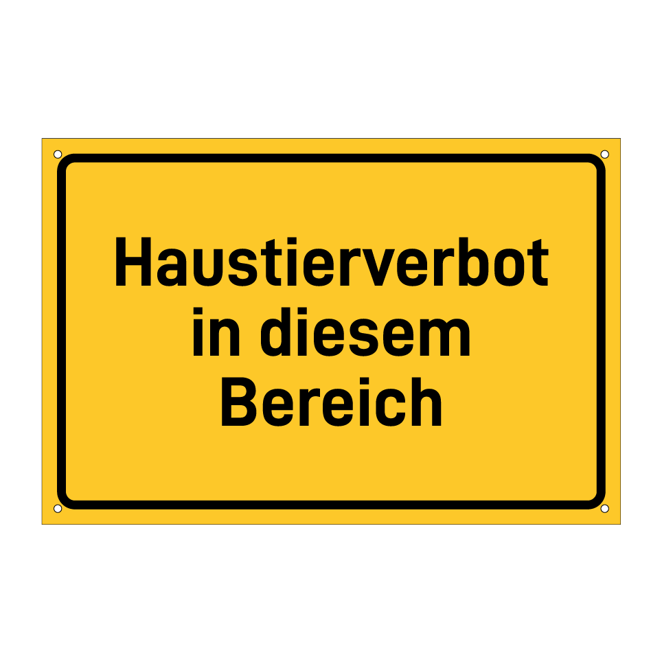 Haustierverbot in diesem Bereich