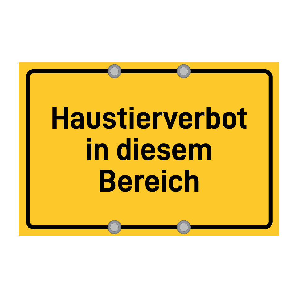 Haustierverbot in diesem Bereich