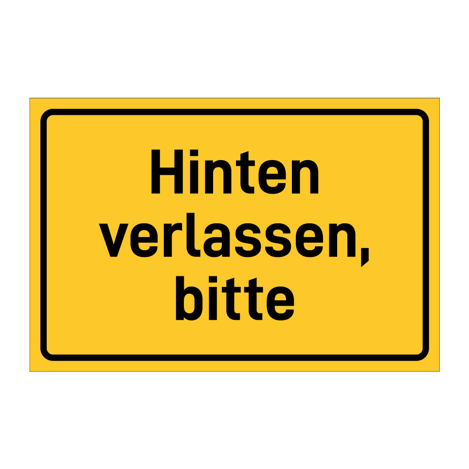 Hinten verlassen, bitte